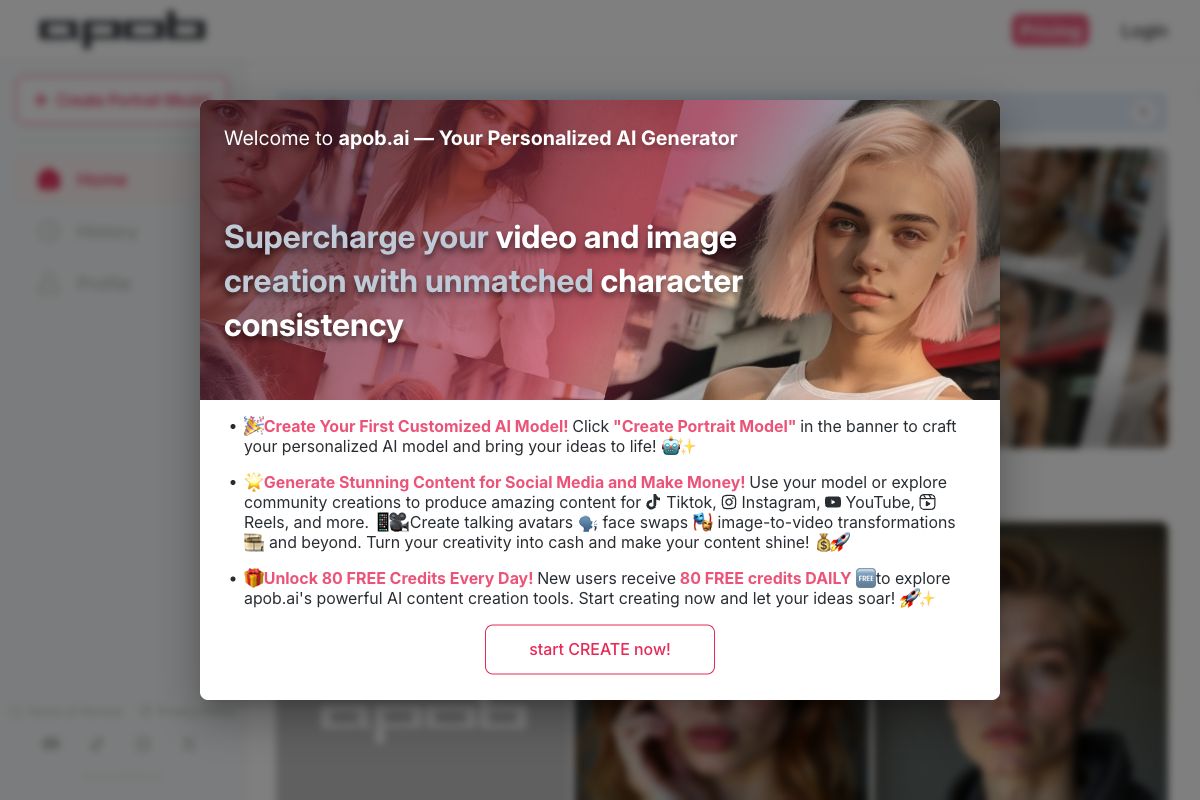 Apob.ai - Personalized AI Generator for Images and Videos