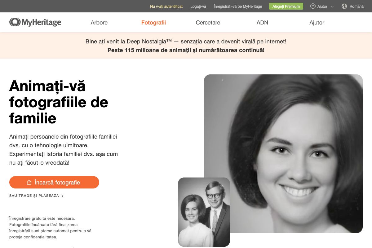 MyHeritage Deep Nostalgia™ Tool