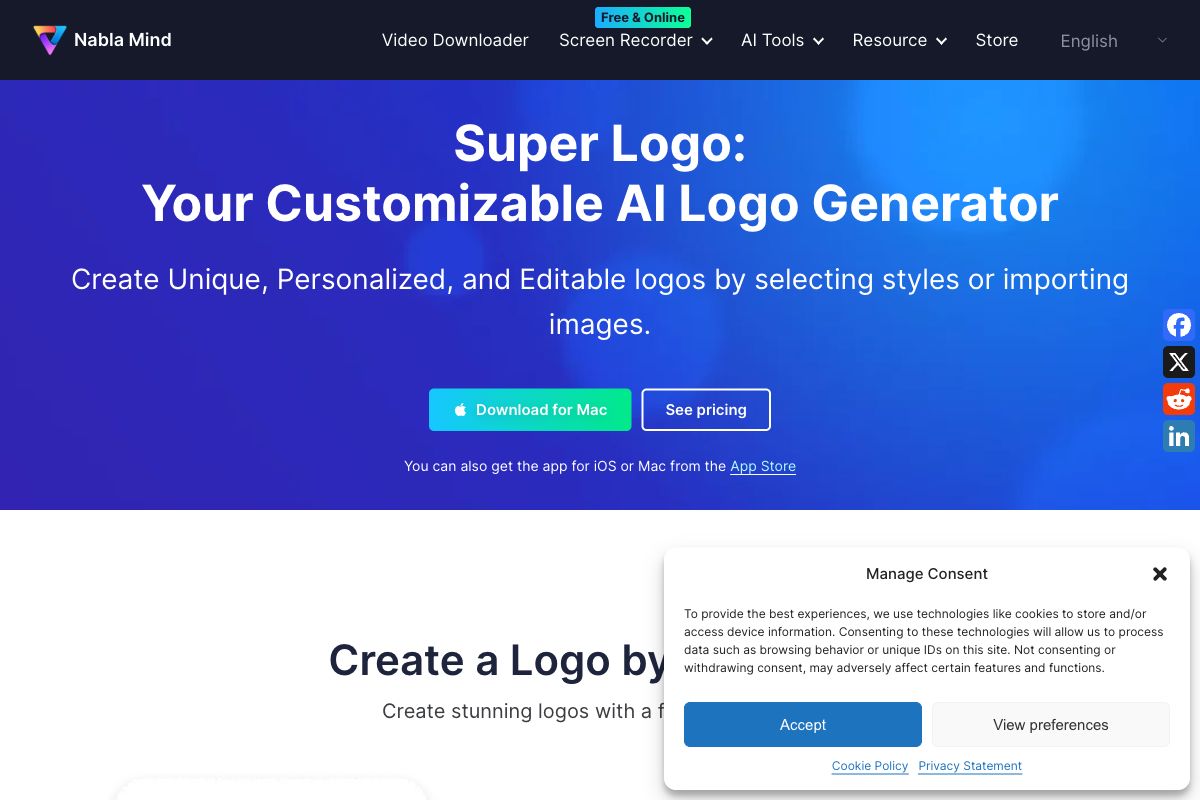 Nabla Mind: Your Customizable AI Logo Generator