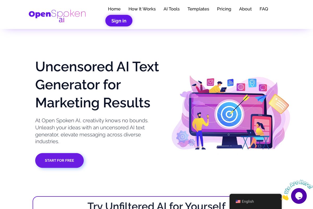 Open Spoken AI: Uncensored AI Text Generator