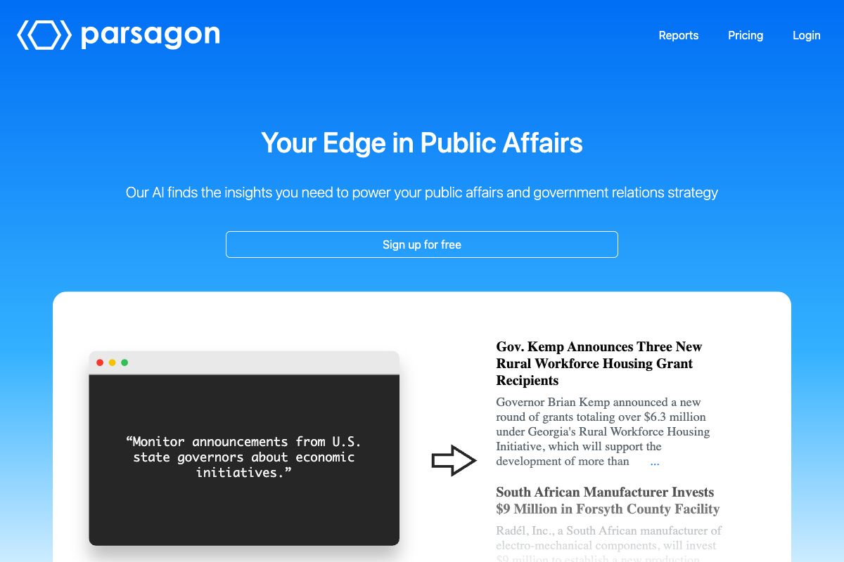 Parsagon: Your Edge in Public Affairs