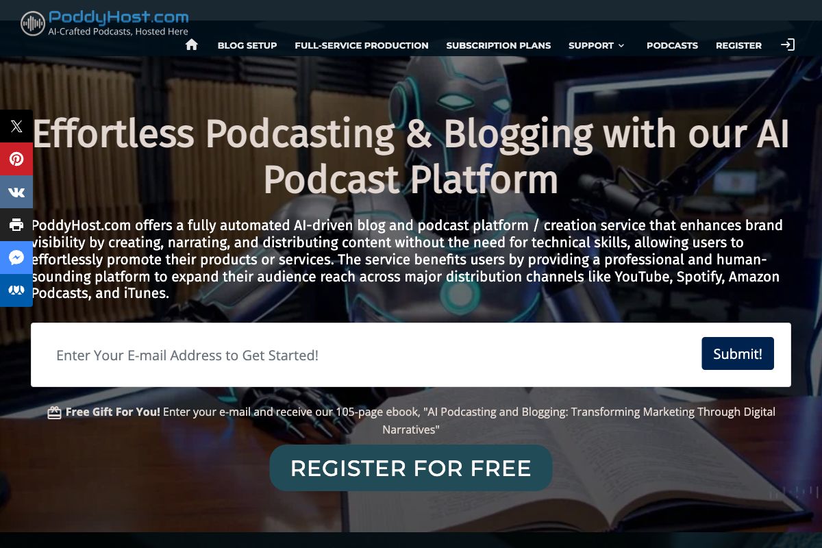 Effortless Podcasting & Blogging with our AI Podcast Platform - PoddyHost.com