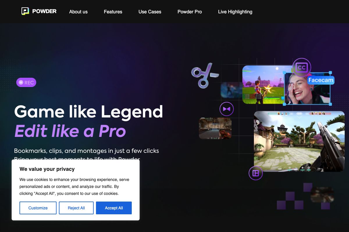 Powder - AI-Powered Video Editing for Gamers