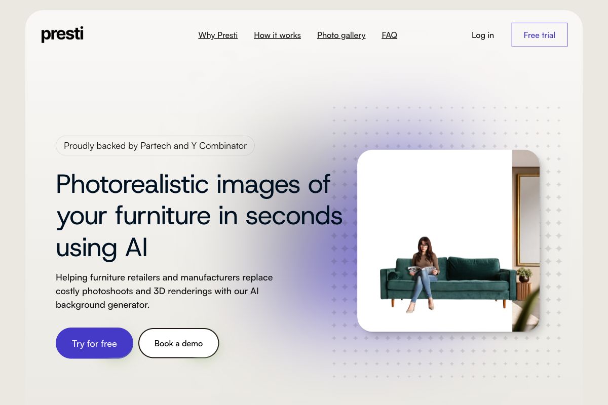 Presti: AI-Powered Furniture Imagery