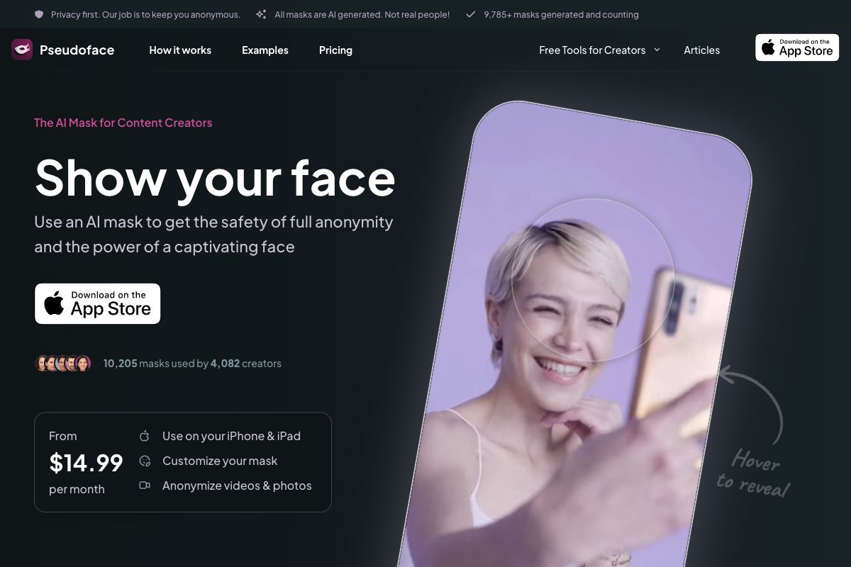 Pseudoface: AI Masks for Anonymity and Enhanced Content Creation