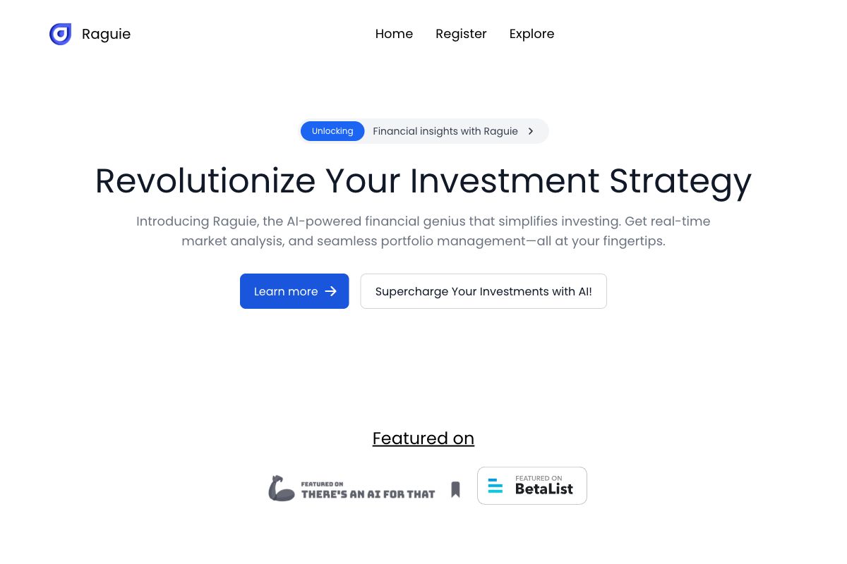 Raguie - Unlocking Financial Insights with AI-Powered Tools