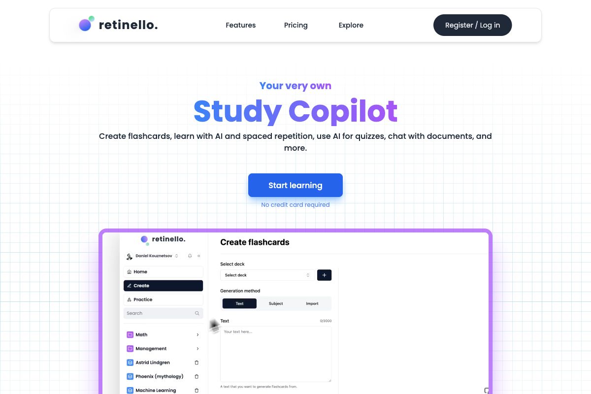 Retinello - Your AI-Powered Study Copilot