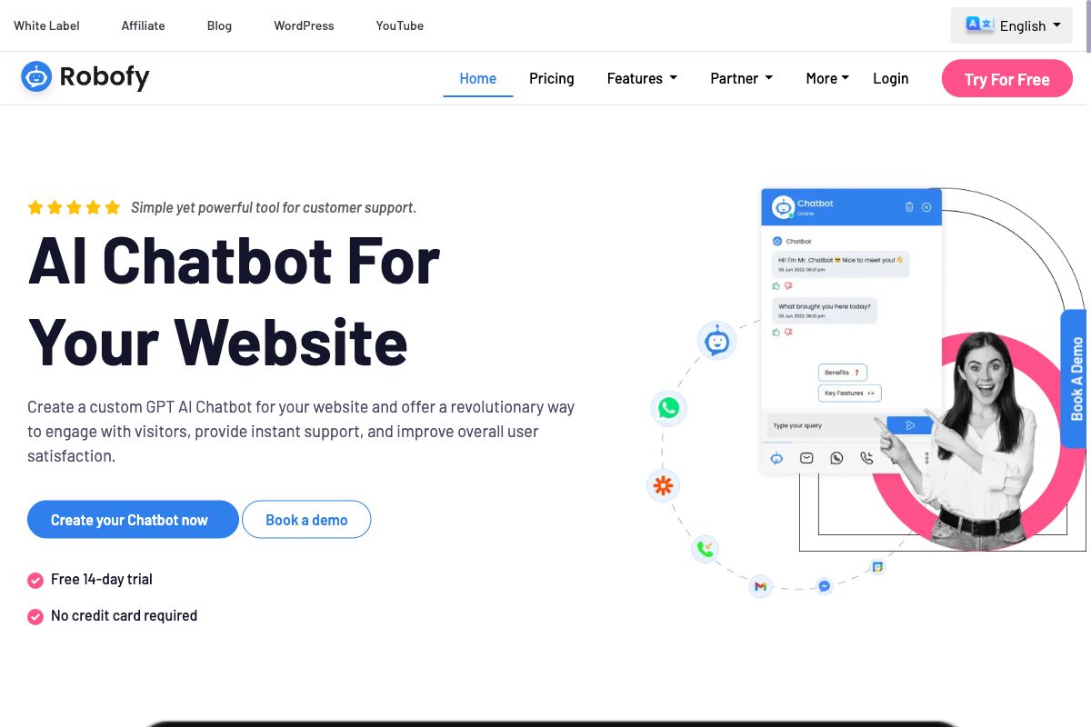 Robofy - AI Chatbot for Websites