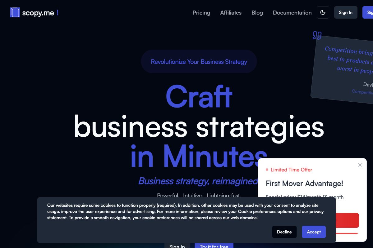 SCOPY.ME: AI-Powered Business Strategy Platform