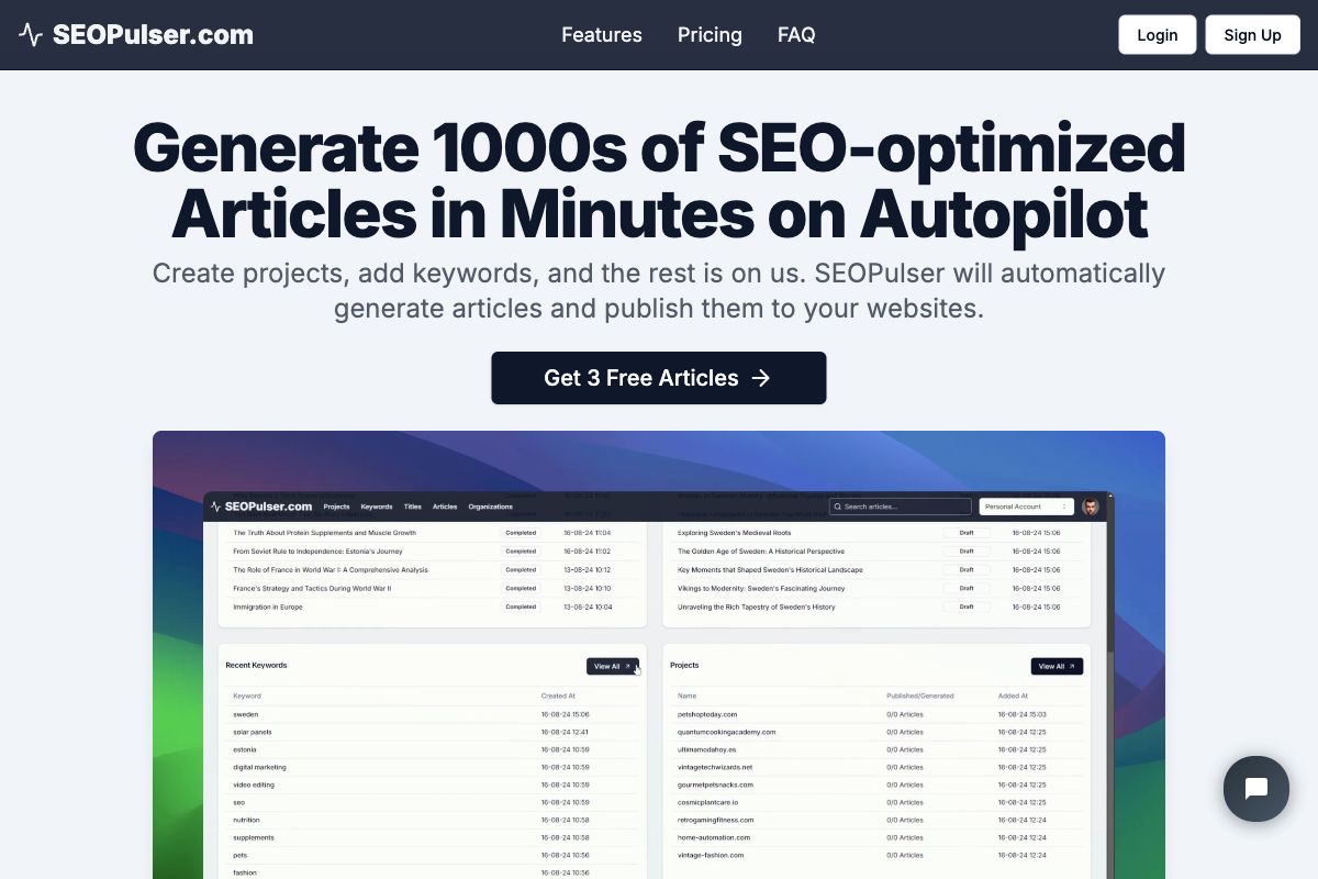 SEOPulser - AI-driven SEO Content Generation