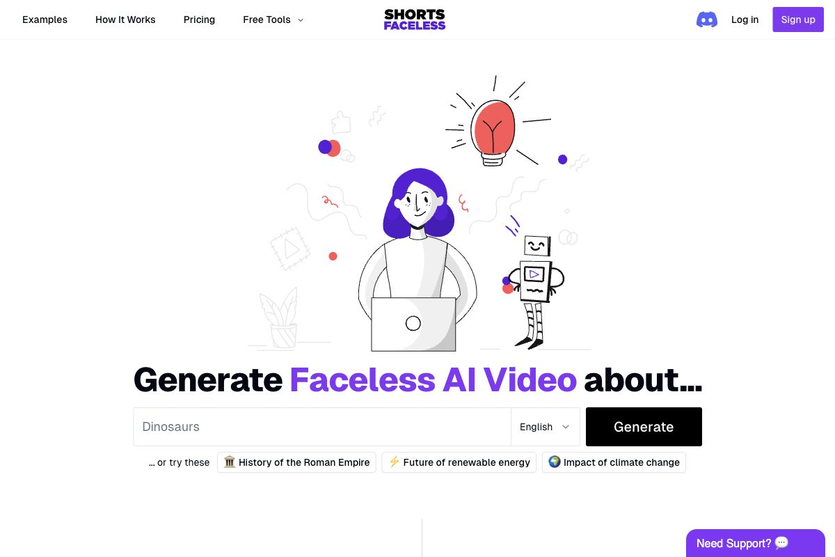 Faceless AI Video Short Generator