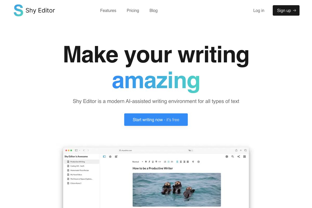 Shy Editor: A Modern AI-assisted Writing Environment