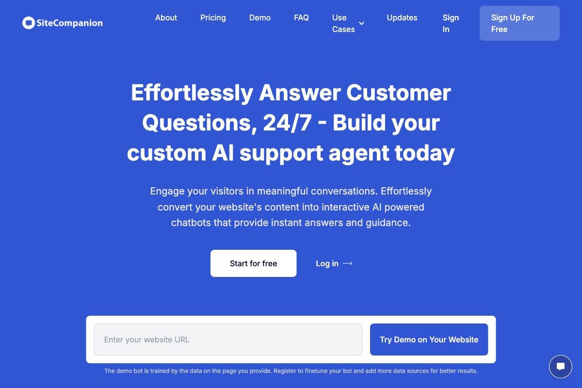 SiteCompanion: AI-Powered Customer Support