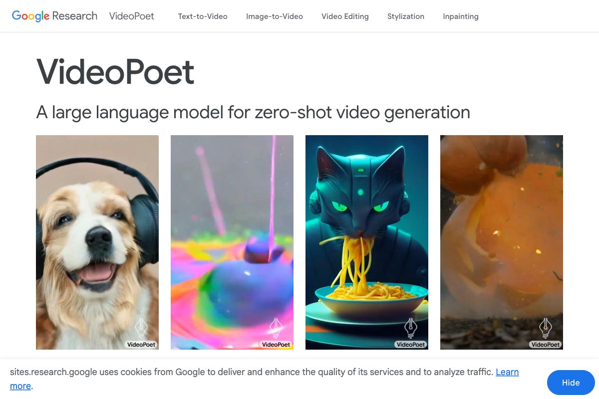 VideoPoet - Zero-Shot Video Generation by Google