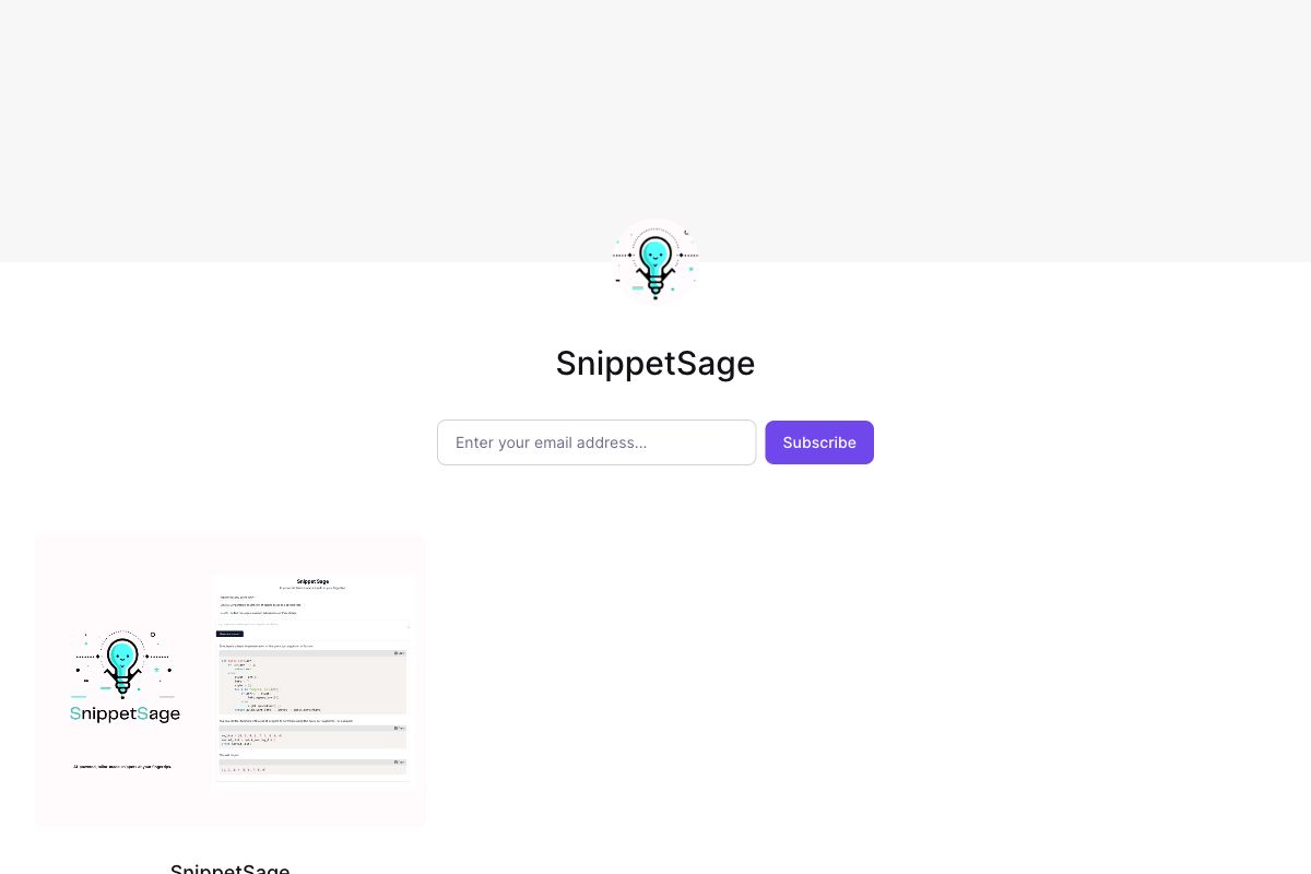 SnippetSage Subscription Service