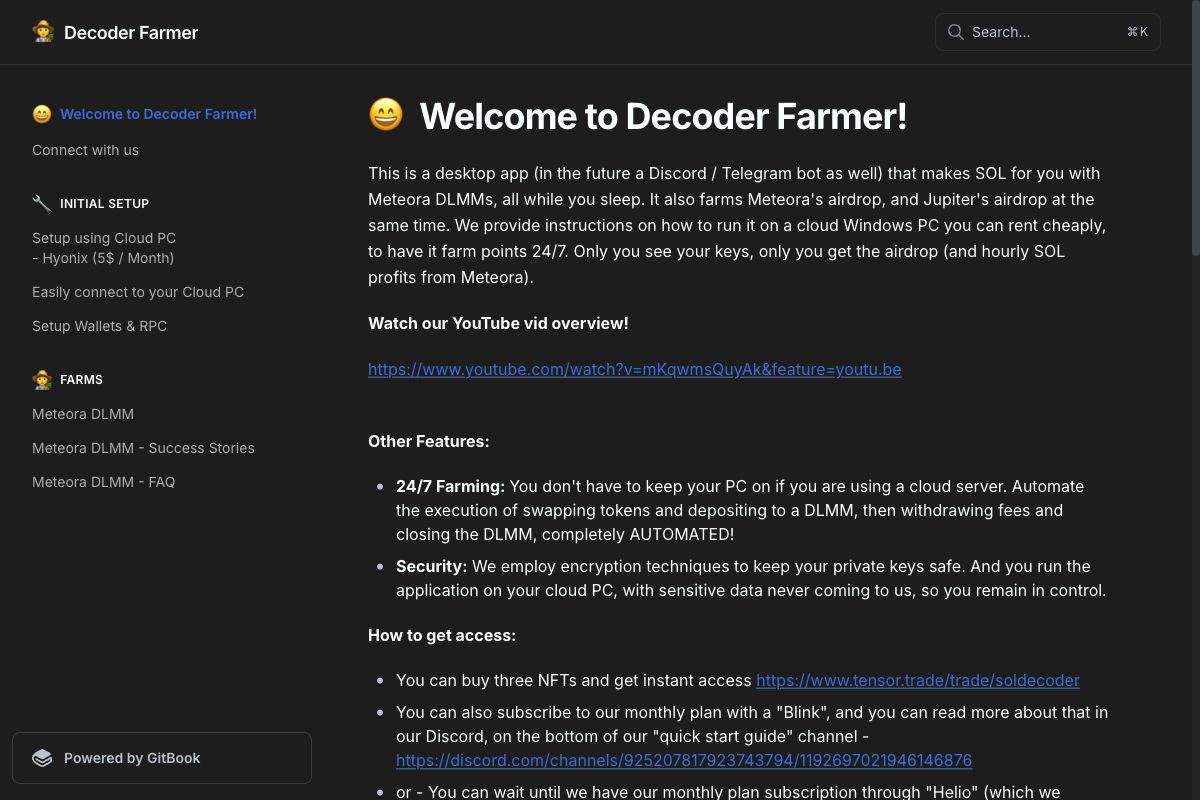 Decoder Farmer - Automated SOL Earning