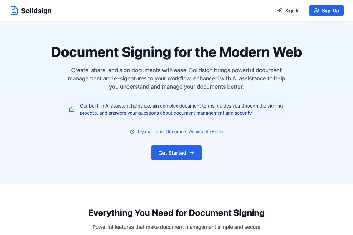 Solidsign - Document Signing for the Modern Web