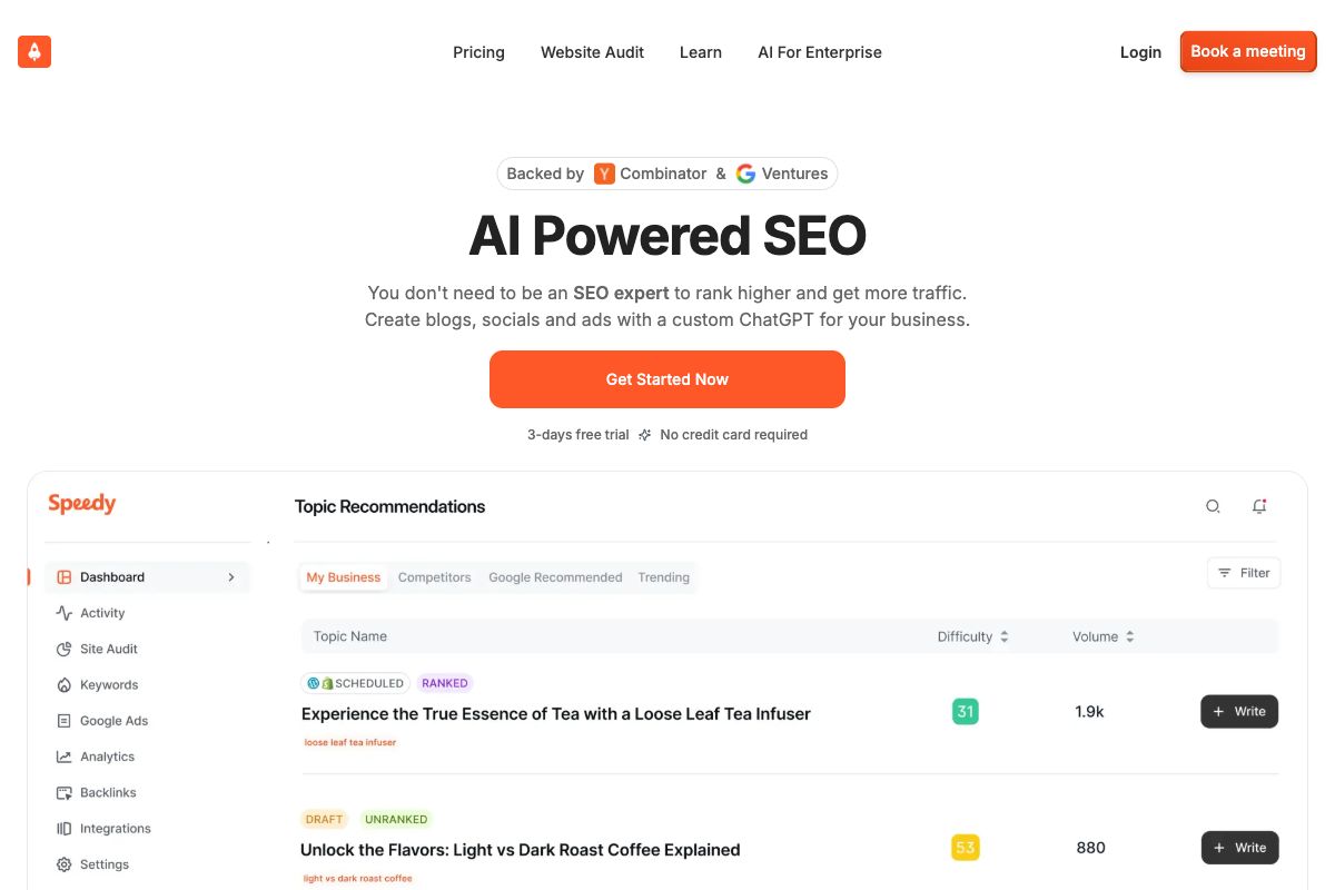 Speedybrand: AI-Powered SEO Tool