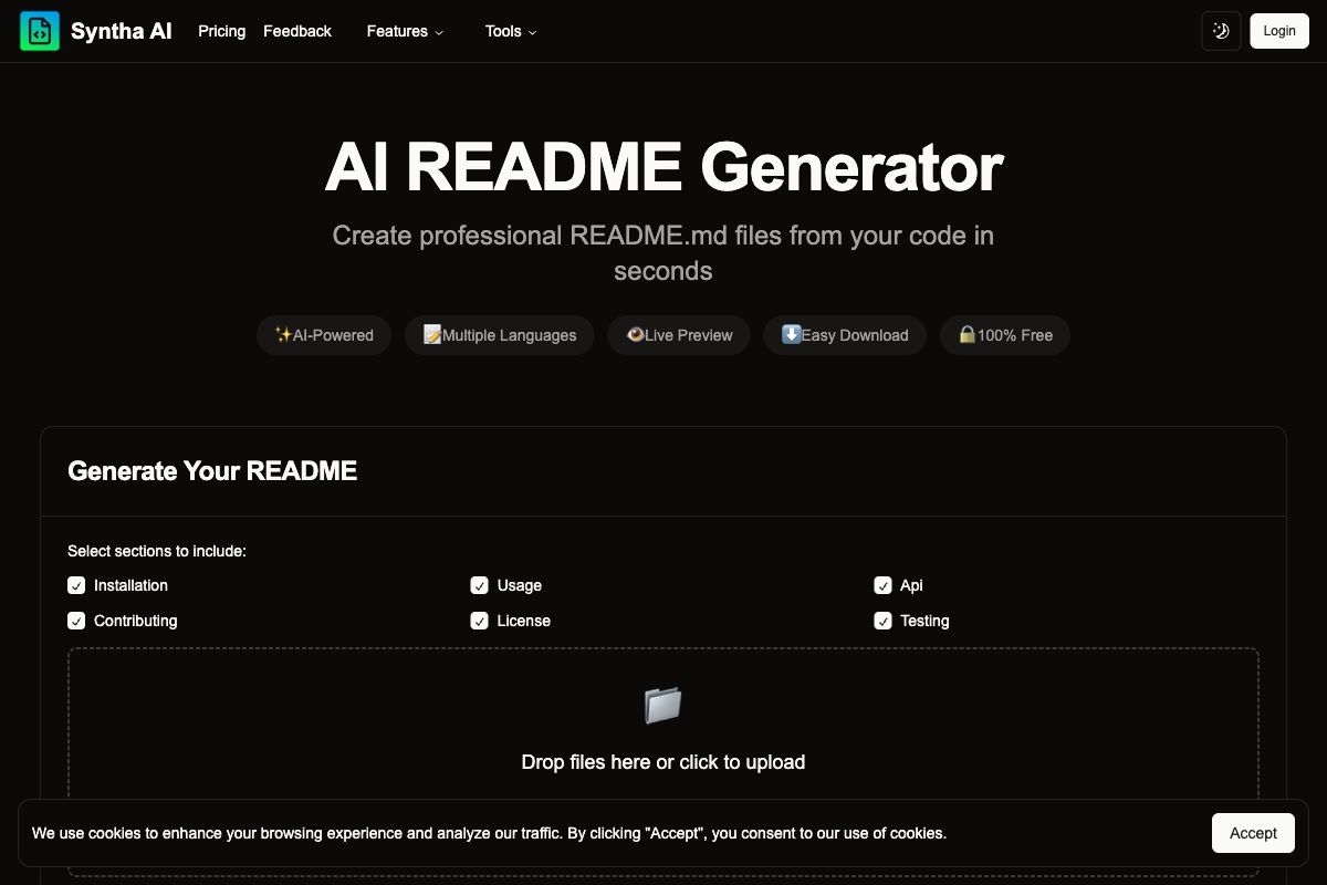 Syntha AI - AI README Generator