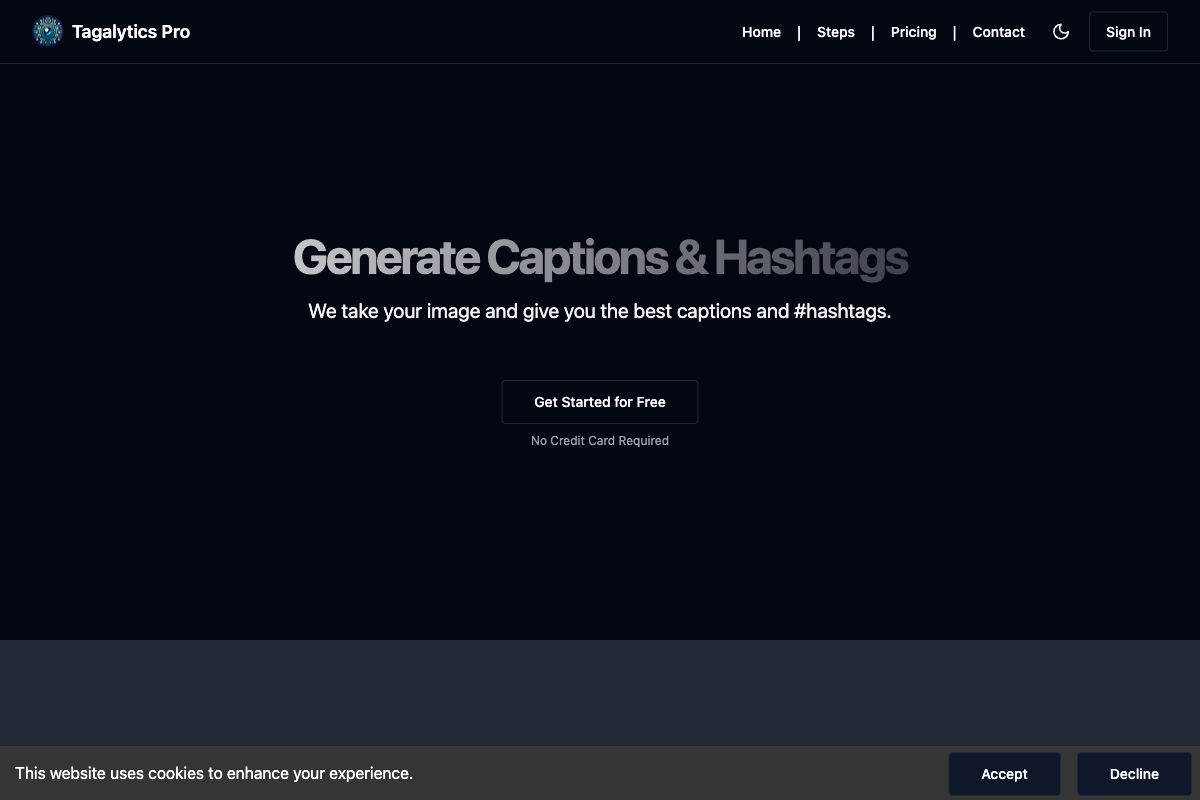 Tagalytics Pro: Caption & Hashtag Generator