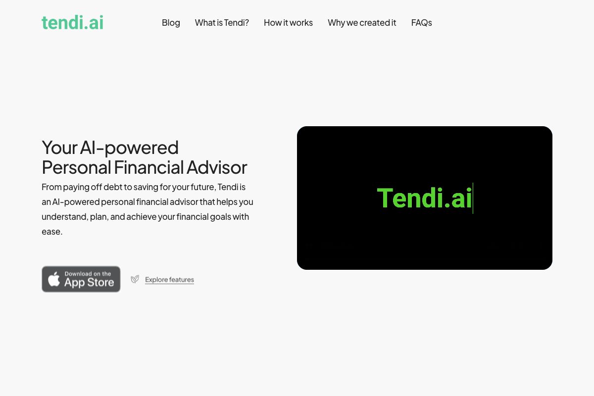 Tendi: AI-Powered Personal Financial Advisor