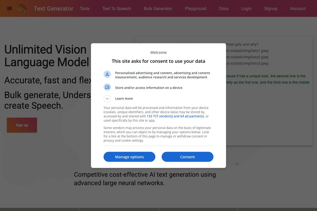 Unlimited Vision Language Model API