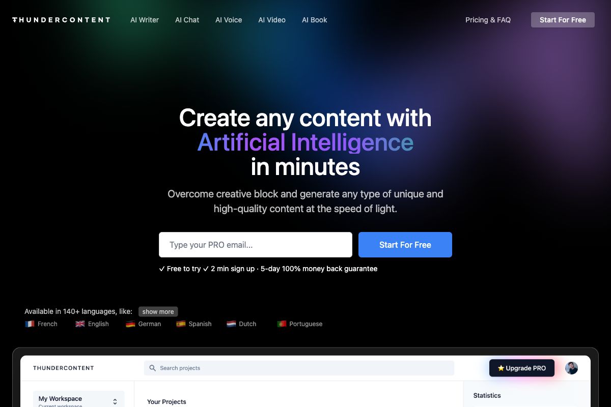 Thundercontent - AI Content Platform