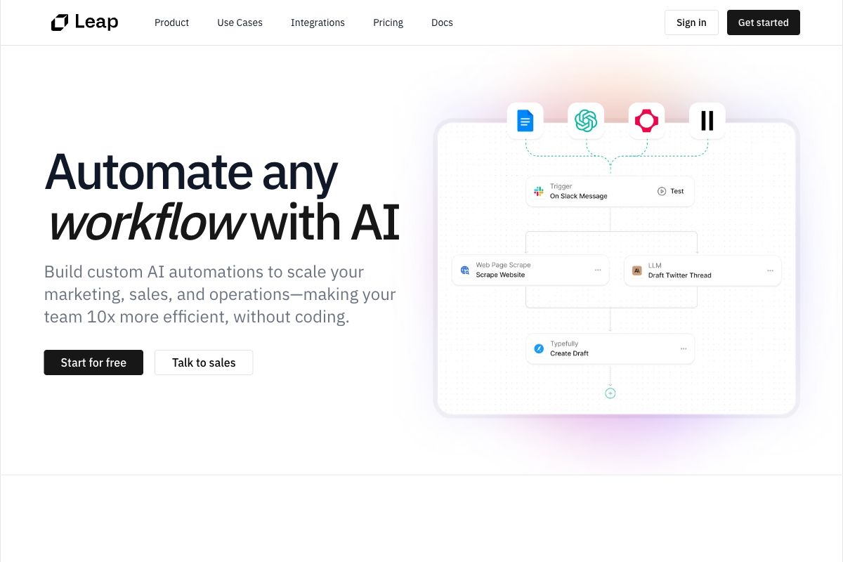 Leap - AI Workflow Automation Platform