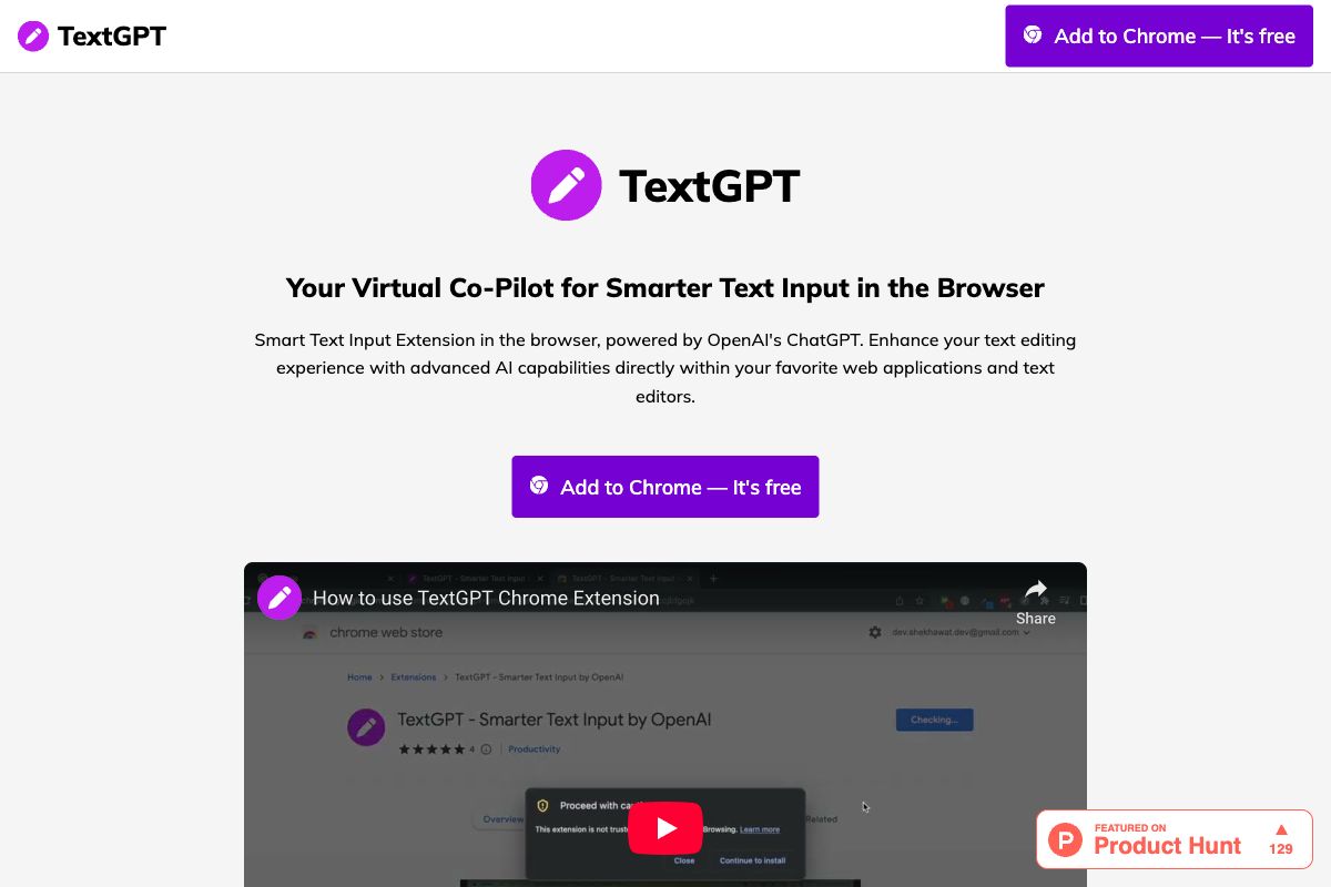 TextGPT - Your Virtual Co-Pilot for Smarter Text Input