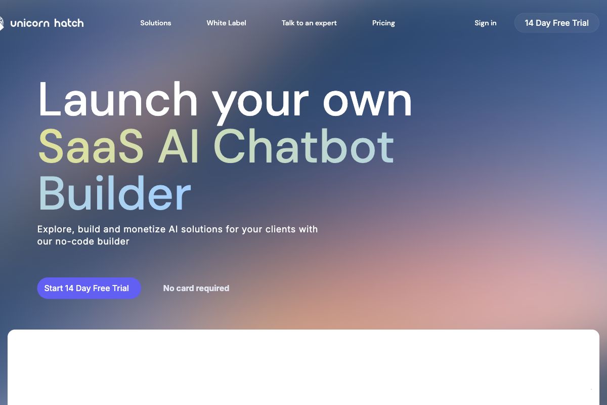 Unicorn Hatch: SaaS AI Chatbot Builder