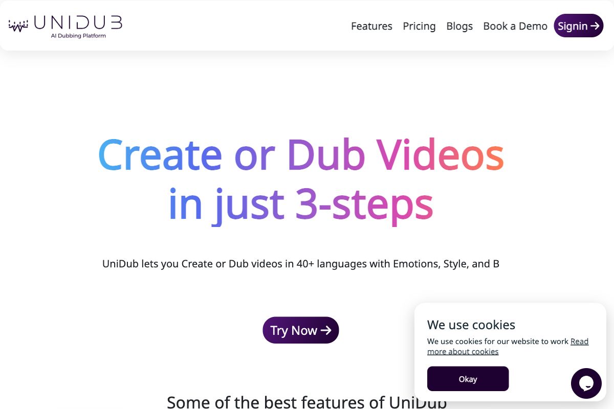 UniDub - AI Dubbing and Video Creation Platform