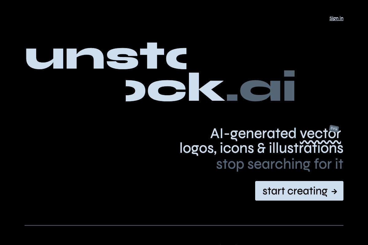 Unstock.ai - AI-Generated Vector Graphics Tool