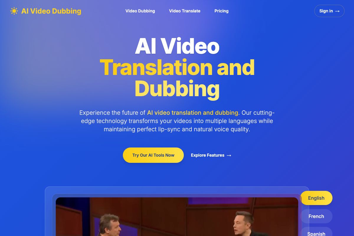 AI Video Dubbing and Translation Platform