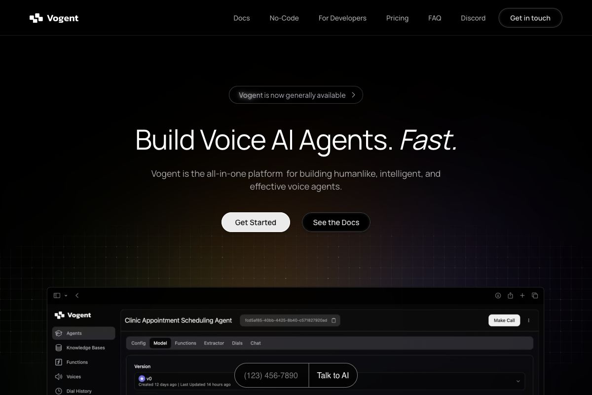 Vogent: Build Voice AI Agents Fast