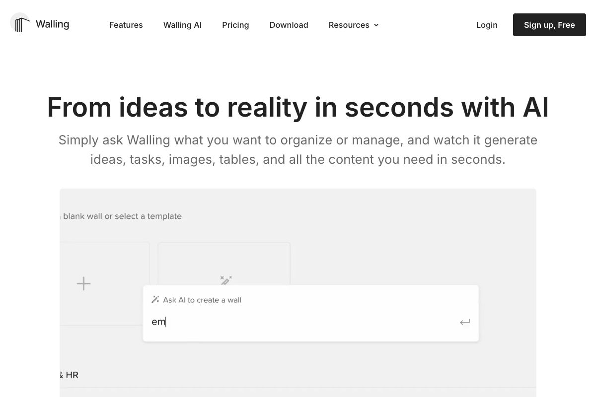 Walling AI - AI-Powered Productivity Tool