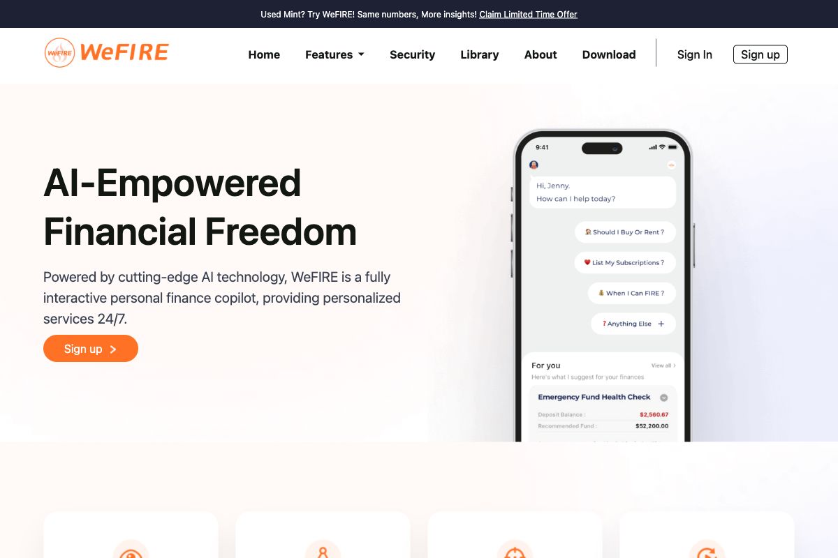 WeFIRE - AI-Powered Personal Finance Tool