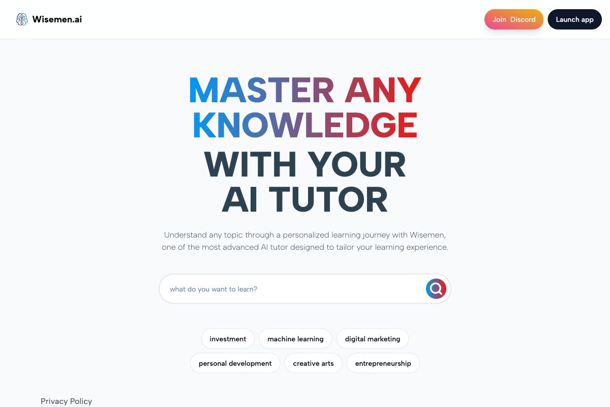 Wisemen.ai - Advanced AI Tutor