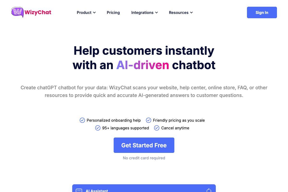 WizyChat: AI-Driven Chatbot for Customer Support