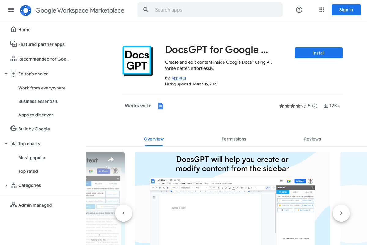 DocsGPT for Google Docs™