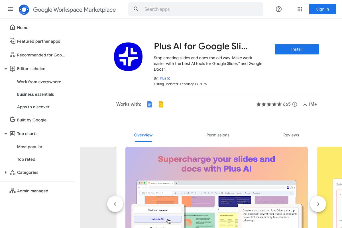 Plus AI for Google Slides™ and Docs™