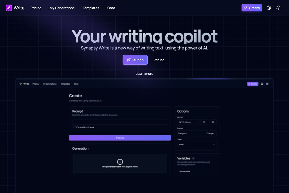 Synapsy Write: Your AI Writing Copilot