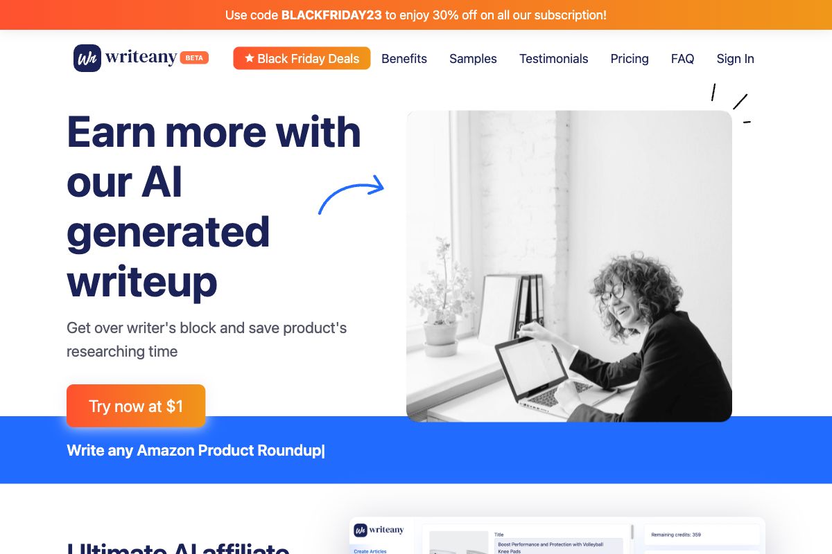 WriteAny AI Affiliate Writing Tool