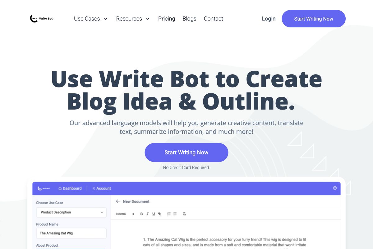 Write Bot - Your AI Content Generation Tool