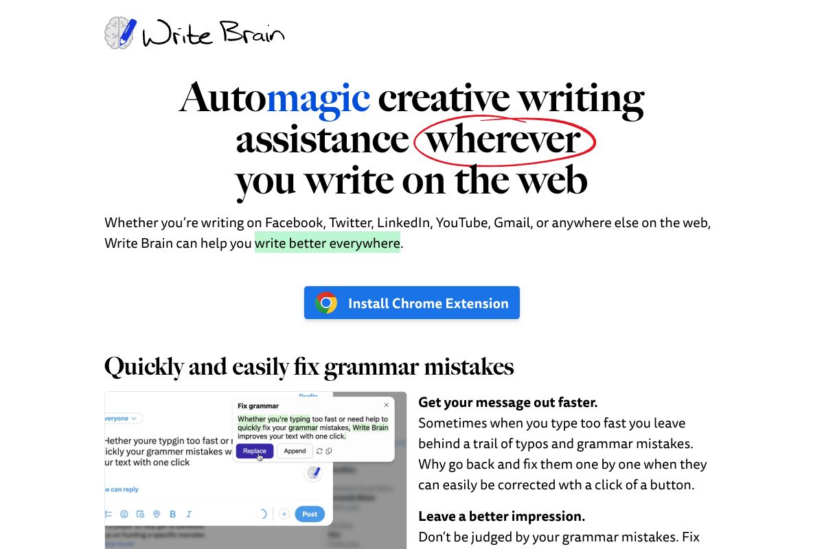 Write Brain: Automagic Creative Writing Assistant