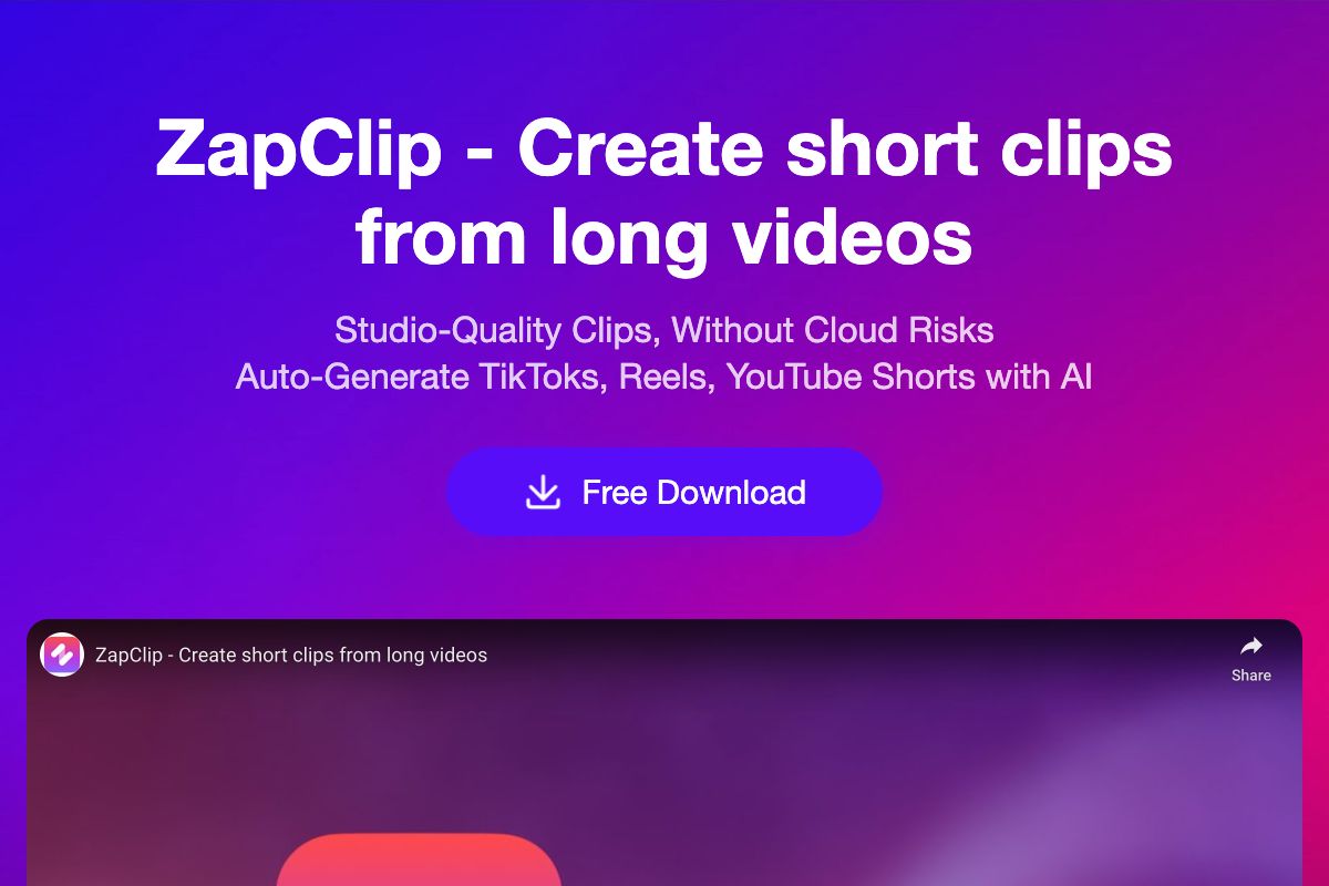 ZapClip - Create short clips from long videos