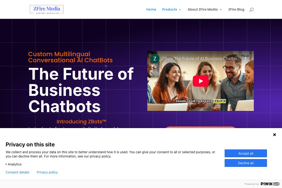 ZBots™ - Custom Multilingual Conversational AI ChatBots